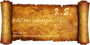 Kóhn Sarolta névjegykártya